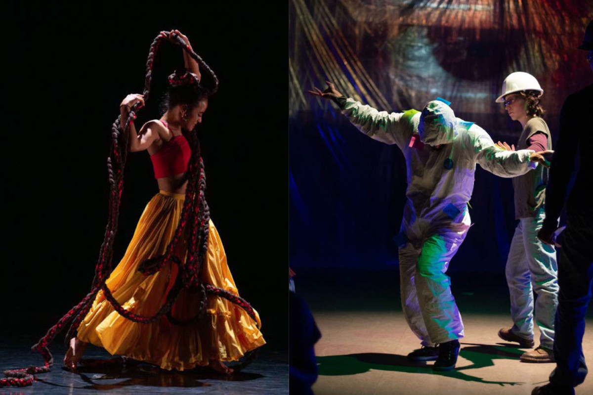 L to R: “Nepantla” choreographed by Roxanne Gray and "Punto de Inflexión” choreographed by Stephanie García (photos by Peter Hay) 