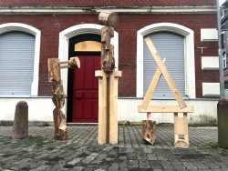 Assistant professor transforms timbers from historic hotel into thoughtful sculptures