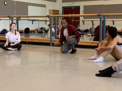 Charles Anderson works with School of Dance students